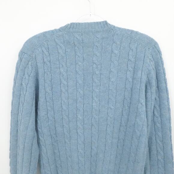 Vintage Carl Michaels Sweater Mens Large Shetland Wool Cable Knit Fisherman - Picture 8 of 10